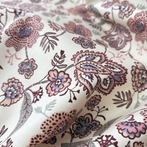 Material home decor - Oriental Flowers Ecru
