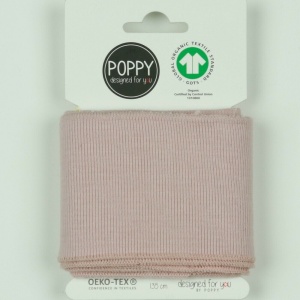 Material pentru mansete din bumbac organic 135 x 7cm - Blush