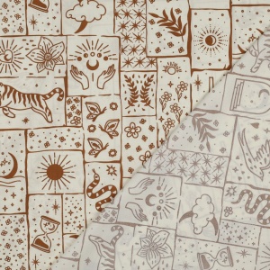 Material poplin premium imprimat - Boho Off White - Img 3