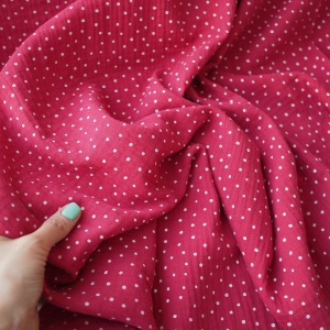 Muselina imprimata - Little Dots Fuchsia