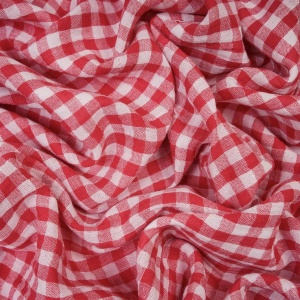 Muselina in carouri Vichy cu doua fete - Red - Img 3