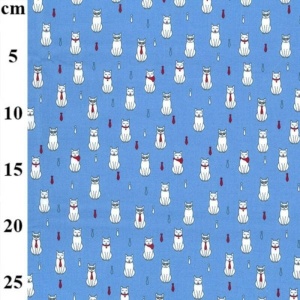 Poplin imprimat - Cool Cats Blue