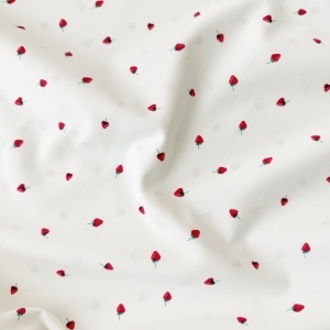 Poplin Imprimat cu capsuni - Mini Strawberry - Img 3