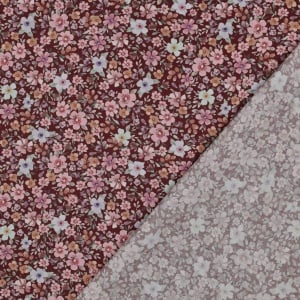 Poplin premium digital - Flowers Burgundy - Img 3