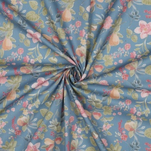 Poplin premium digital - Flowers Pastel Blue - Img 2