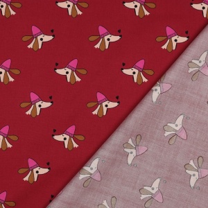 Poplin premium imprimat - Dogs Bordo - Img 3