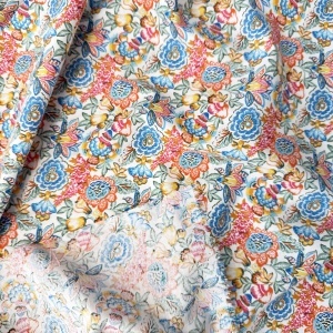 Poplin premium imprimat - Summer Fiesta White