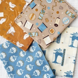 Set Fat Quarter 4 bucati - Birds & Bobbins