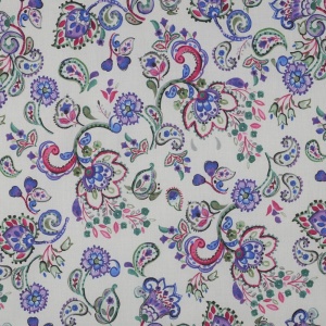 Voal de bumbac imprimat digital - Paisley Floral Purple - Img 5