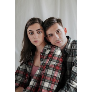 Bumbac flanel in carouri tartan - Ecru-Rosu, culoare Ecru/Rosu, compozitie 100% bumbac - imagine 4