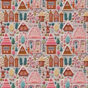Bumbac imprimat digital - Hansel Christmas Embroidery - Img 4