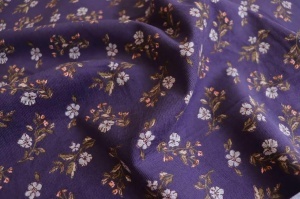 Bumbac Reiat Velur Babycord - Blue Blossom - Img 2
