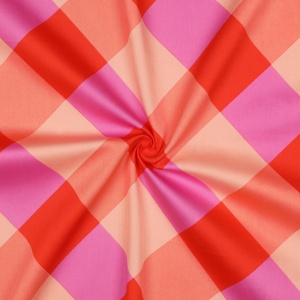 Bumbac satinat imprimat - Large Gingham Red - colectia Nerida Hansen - Img 2