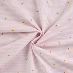 Bumbac Seersucker in dungi cu broderie - Daisy Rose - Img 2