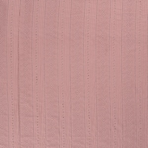 Cupon 1.4m - Bumbac voal brodat- Multi Stripes Old Rose - Img 4