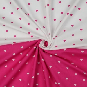 Cupon 45 cm - Poplin premium imprimat - Hearts Fuchsia - Img 2