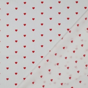 Cupon 48cm - Poplin premium imprimat - Hearts White Red - Img 3