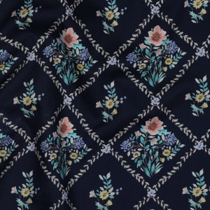 Cupon 55 cm - Poplin premium digital - Garden Lattice Navy