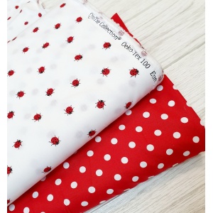 Cupon 60 cm - Bumbac imprimat - Dots Red - Img 3