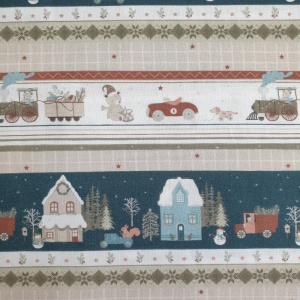 Cupon 60 cm - Poplin imprimat - Holiday Express - Img 2