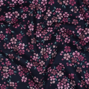 Cupon 70 cm - Poplin premium digital - Flowers Navy