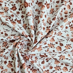 Jerse bumbac imprimat digital - Vintage Flowers Mauve