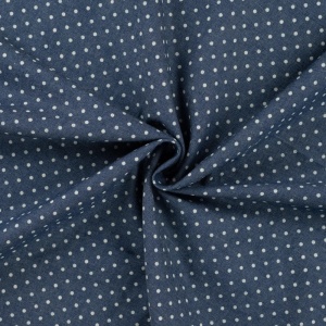 Material Chambray bumbac - Denim Dots - Img 3