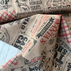 Material Craciun Poplin - Santas Workshop