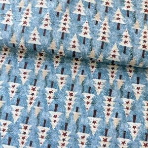 Material Craciun Poplin - Vintage Christmas Tree