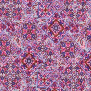 Material matlasat din voal de bumbac - Patchwork Blue - Img 4