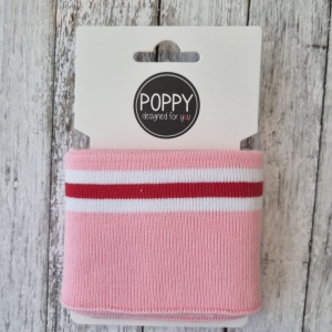 Material pentru mansete - Pink - Red Stripes 135x7cm [06364.007]