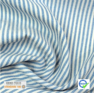 Material subtire din bumbac si vascoza - Raytis Bleu - cupon 138x110cm
