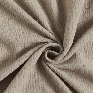 Muselina din bumbac - Dobby Beige - Img 2