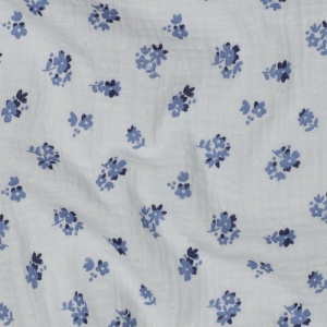 Muselina Dobby imprimata - Blue Floral