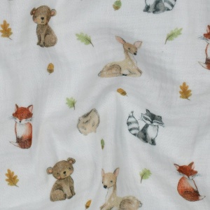 Muselina premium imprimata digital - Forest Animals