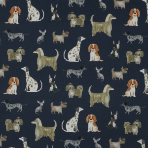 Poplin imprimat digital - Dogs Blue