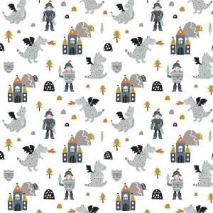 Poplin imprimat - Knight Castle
