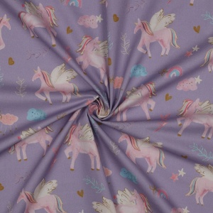 Poplin imprimat - Unicorns Lavender - Img 4