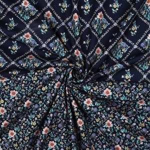 Poplin premium digital - Garden Flowers Navy - Img 2