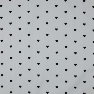 Poplin premium imprimat - Hearts White Black - Img 4