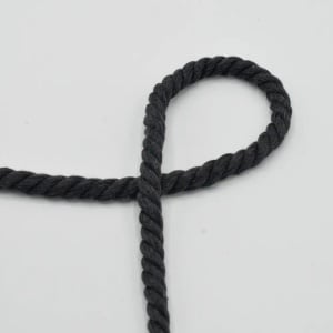 Snur din bumbac gri inchis - diametru 8mm