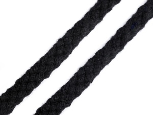 Snur din bumbac negru - diametru 8mm