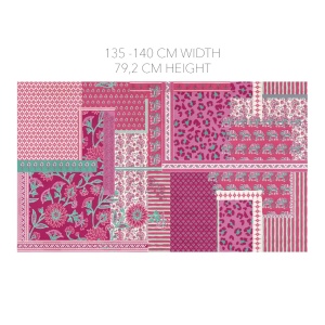 Voal batist de bumbac - Enjoy Patchwork Fuchsia - Img 4