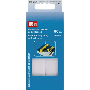 Banda velcro autoadeziva, alb, latime 20 mm