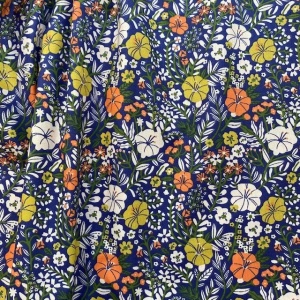 Bumbac imprimat - Blosy Blue