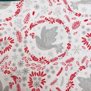 Bumbac Imprimat - Christmas Dove White 2477