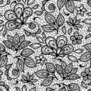 Bumbac imprimat digital - Printed Lace Black