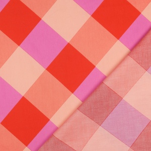Bumbac satinat imprimat - Large Gingham Red - colectia Nerida Hansen - Img 3