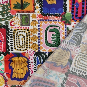 Bumbac satinat imprimat - Summer Patchwork - Img 4