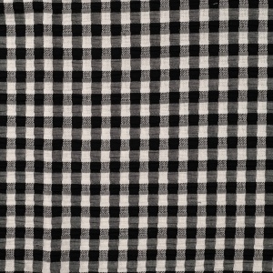 Cupon 70cm - Material bumbac Seersucker Jacquard- Checks Black White - Img 2